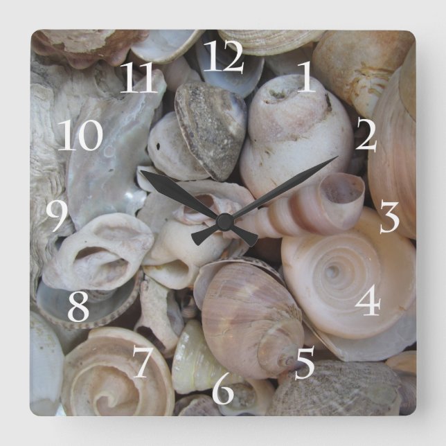 Reloj Cuadrado Seashells (Anverso)