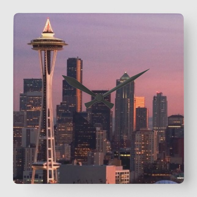 Reloj Cuadrado Seattle del Parque Kerry. (Anverso)