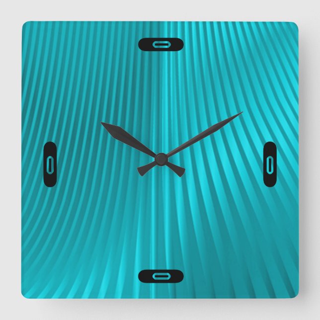 Reloj Cuadrado "seda" turquesa (Anverso)