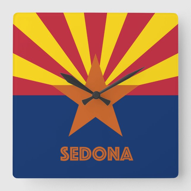 Reloj Cuadrado Sedona Flag (Anverso)