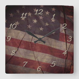 Reloj Cuadrado Segmento patriótico de la bandera de los Estados U