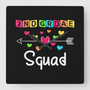 Reloj Cuadrado Segundo curso del equipo de la Escuela de Camisas