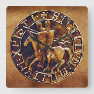 Reloj Cuadrado Sello medieval de los Caballeros Templarios