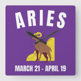 Reloj Cuadrado Señal de Aries T-Shirt