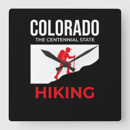 Reloj Cuadrado Senderismo en Colorado – El Estado del Centenario 