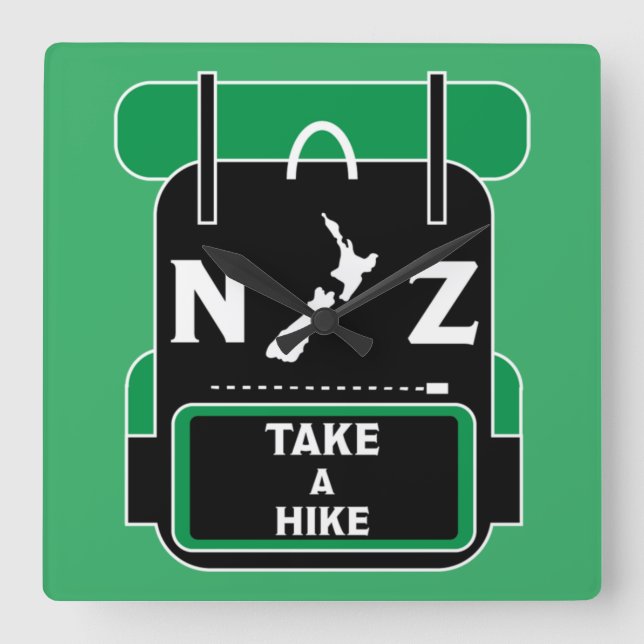 Reloj Cuadrado Senderismo en Nueva Zelanda - Walling NZ - Trail W (Anverso)