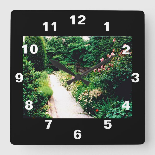 Reloj Cuadrado Sendero del Jardín (Anverso)