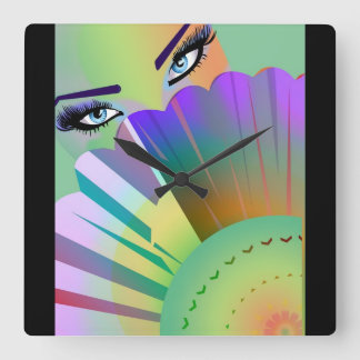 Reloj Cuadrado Señora Fan Clock