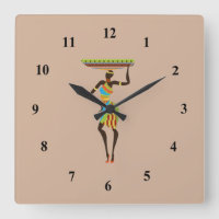 Señora tribal africana con arte tribal de la cesta