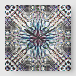 Reloj Cuadrado Sensación de textura kaleidoscopio en colores plat