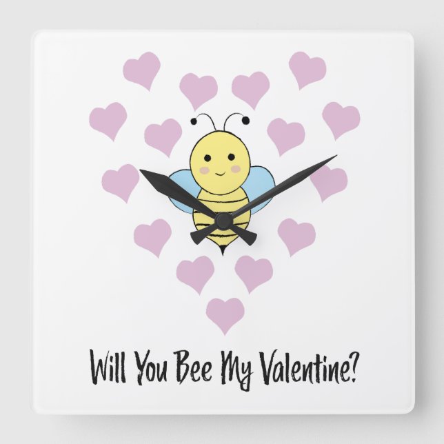 Reloj Cuadrado ¿Serás Mi Valentín? (Anverso)