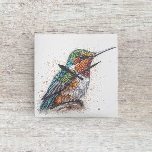 Reloj Cuadrado Serenata de Colibrí Joyero