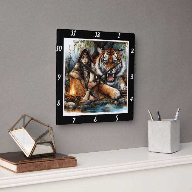 Reloj Cuadrado Serenidad nativa: El sueño de los tigres como estr (Oficina)