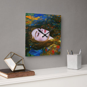 Reloj Cuadrado "Serenidad Petal" - Mujeres En El Agua