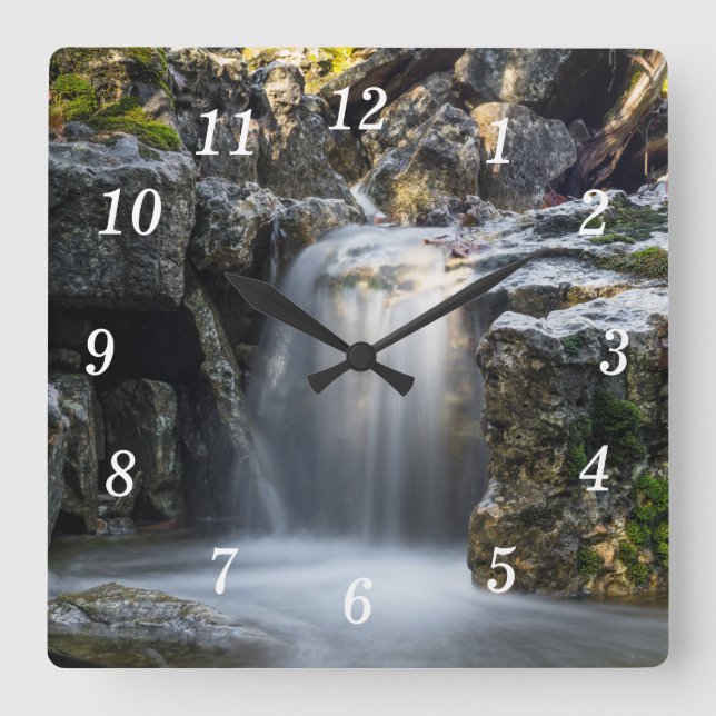 Reloj Cuadrado Serenity Spa cae Wall Clock (Anverso)