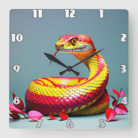 Serpiente Cobra con escalas rojas y amarillas vibr