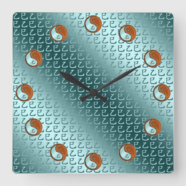 Reloj Cuadrado Serpiente de Madera (Anverso)