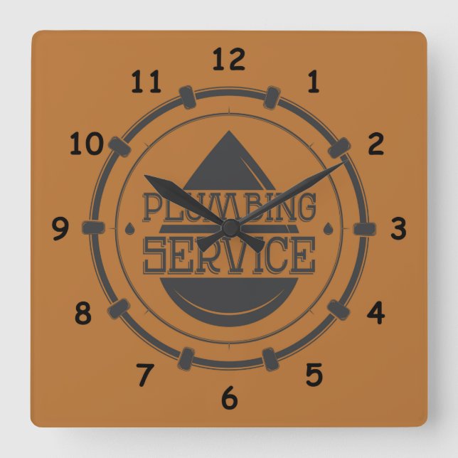 Reloj Cuadrado Servicio de fontanería profesional (Anverso)