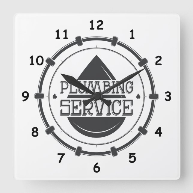 Reloj Cuadrado Servicio de fontanería profesional (Anverso)