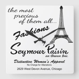 Reloj Cuadrado Seymour Paisin en Devon, Inc., Chicago, IL