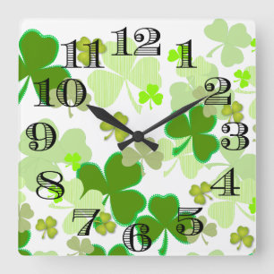 Reloj Cuadrado Shamrock Clock