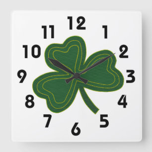 Reloj Cuadrado Shamrock Clock
