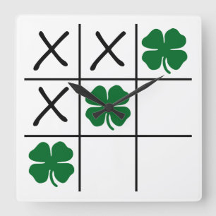 Reloj Cuadrado Shamrock Tic Tac Toe