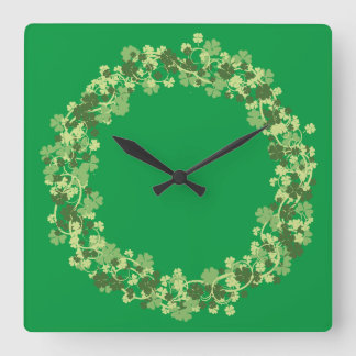 Reloj Cuadrado Shamrock Wreath