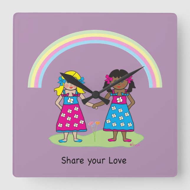 Reloj Cuadrado Share the Love - Equality for All (Anverso)