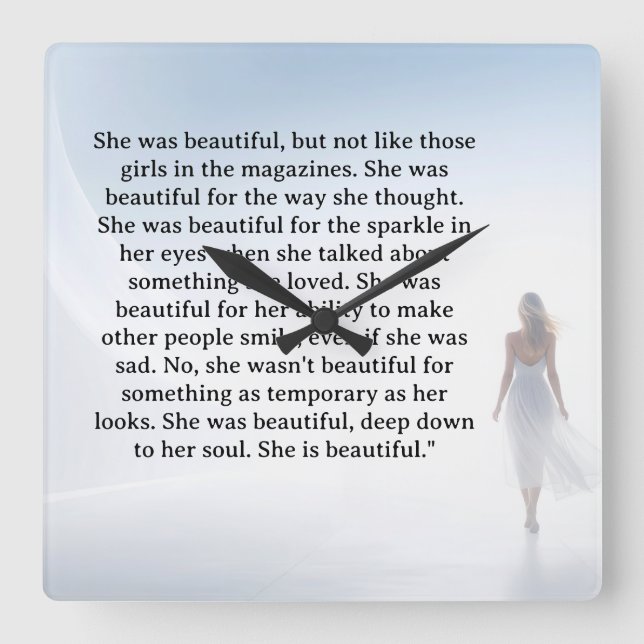 Reloj Cuadrado She was beautiful   quote (Anverso)