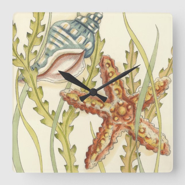 Reloj Cuadrado Shell multicolor va de fiesta (Anverso)