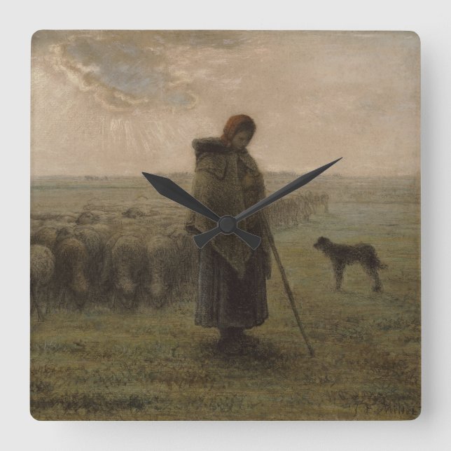 Reloj Cuadrado Shepherdess y su multitud el | 1862-63 (Anverso)