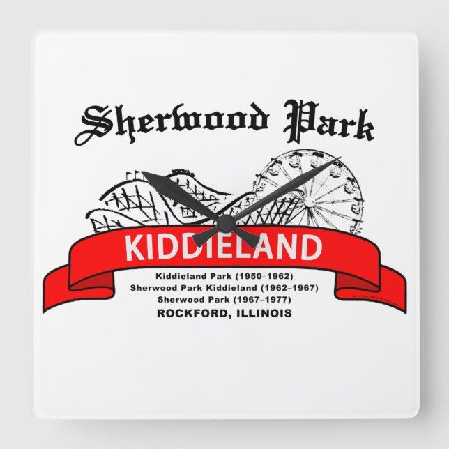 Reloj Cuadrado Sherwood Park Kiddieland, Rockford, IL (Anverso)
