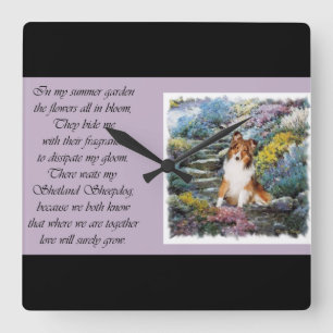 Reloj Cuadrado Shetland Sheepdog Sheltie Art Gifts