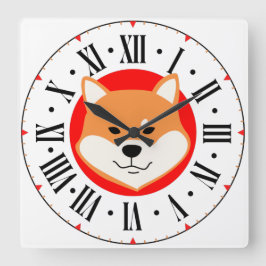 Reloj Cuadrado Shiba Inu Original Roman Numeral Wall Clock