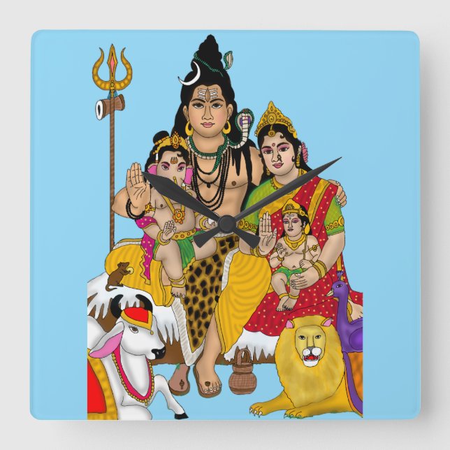 Reloj Cuadrado Shiva Family Wall Clock (Anverso)