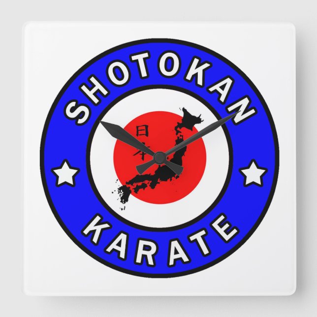 Reloj Cuadrado Shotokan Karate (Anverso)