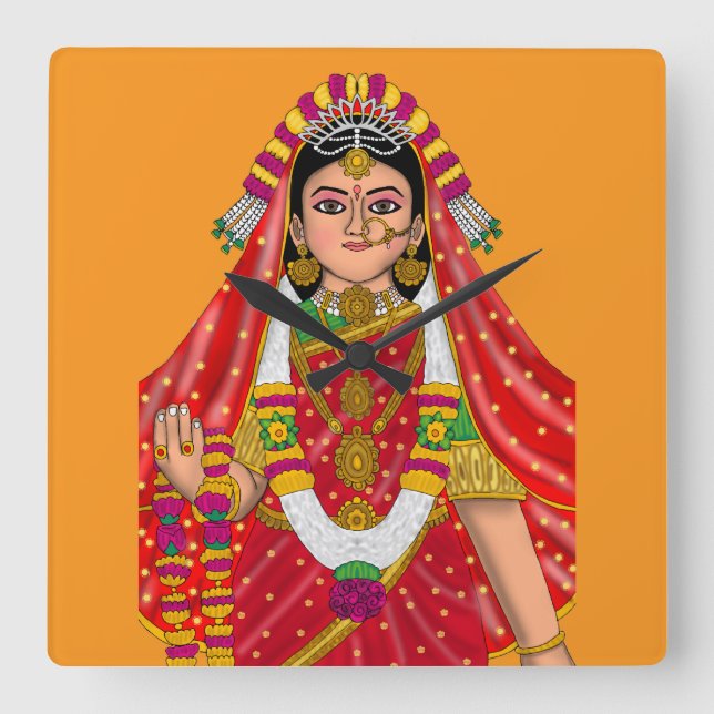 Reloj Cuadrado Shree Radha Wall Clock (Anverso)