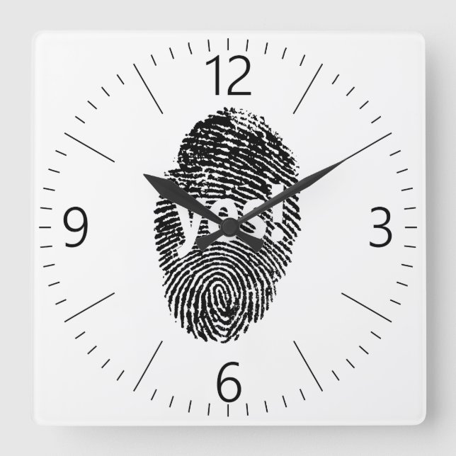 Reloj Cuadrado Sí: huella digital (Anverso)
