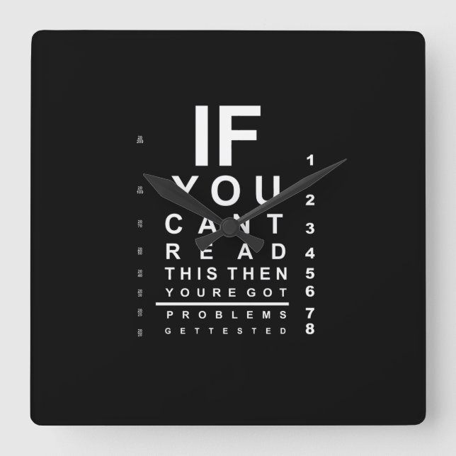 Reloj Cuadrado Si puede leer este gráfico de prueba ocular - Oscu (Anverso)