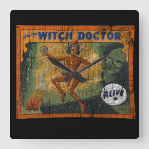 Reloj Cuadrado Sideshow Banner Witch Doctor