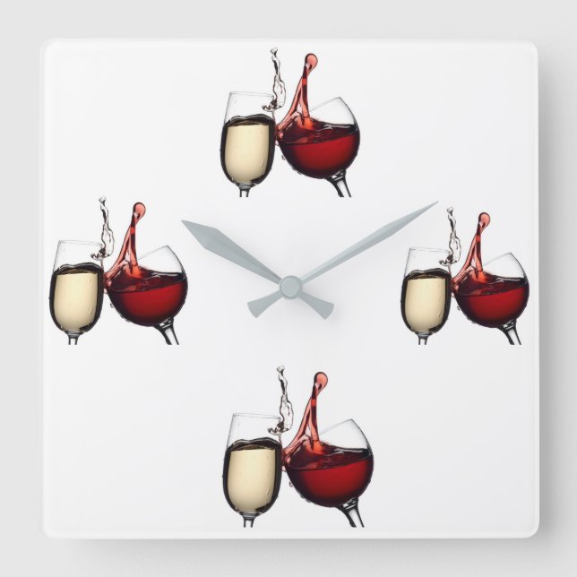 RELOJ CUADRADO ***SIEMPRE ES "VINO" O'CLOCK*** (Anverso)