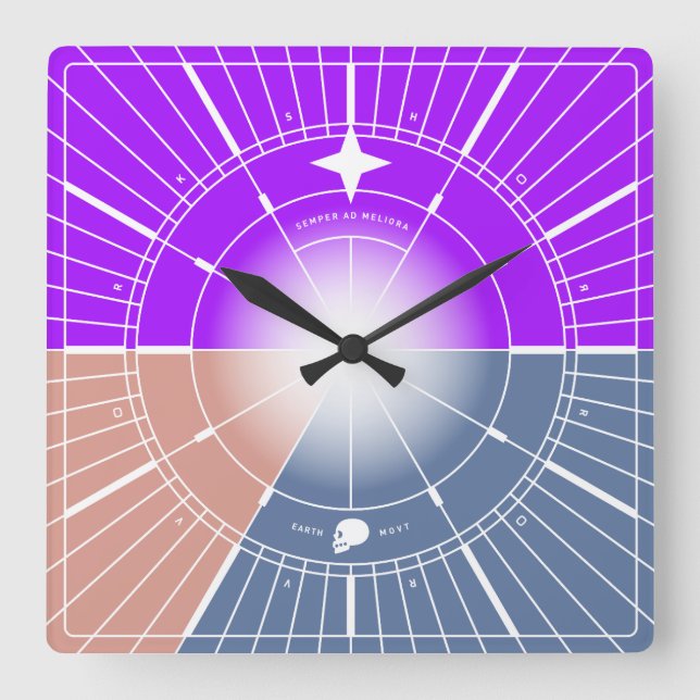 Reloj Cuadrado Siempre hacia mejores cosas (Anverso)