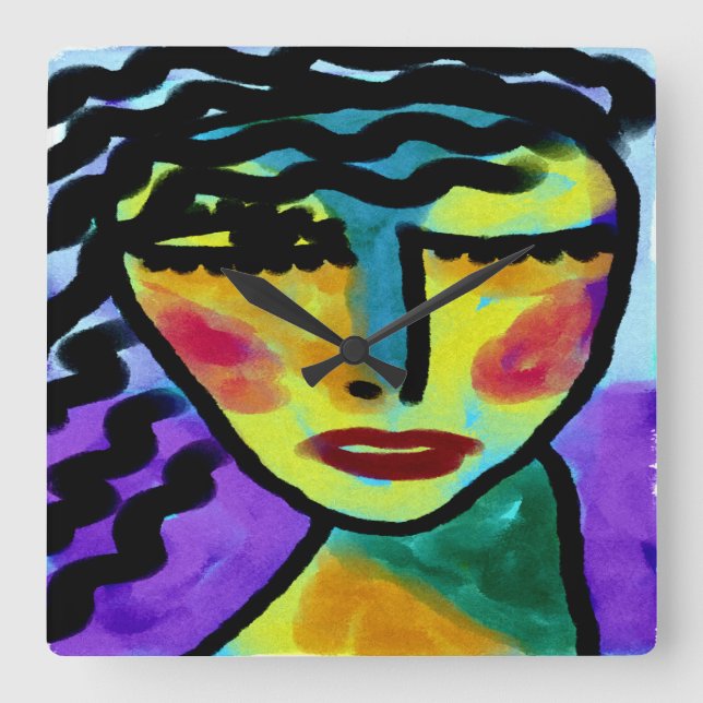 Reloj Cuadrado Siempre que el arte abstracto original (Anverso)