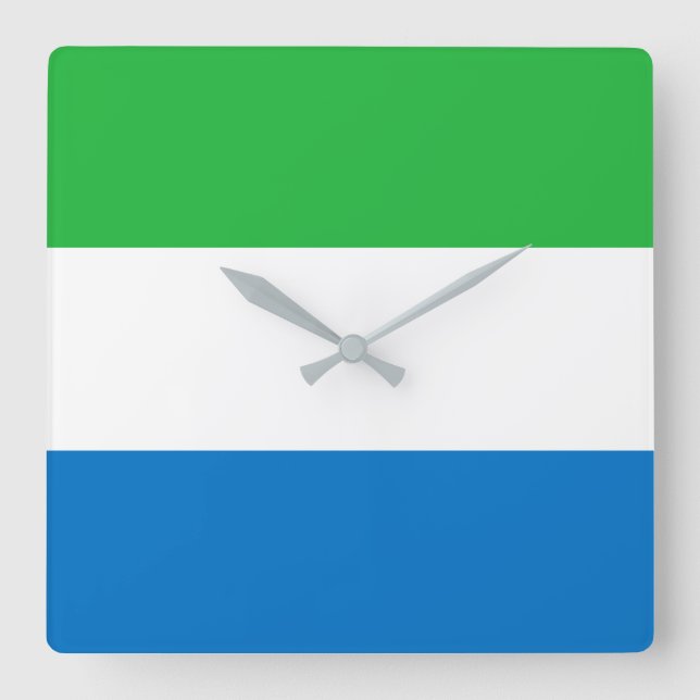 Reloj Cuadrado Sierra Leone Flag (Anverso)