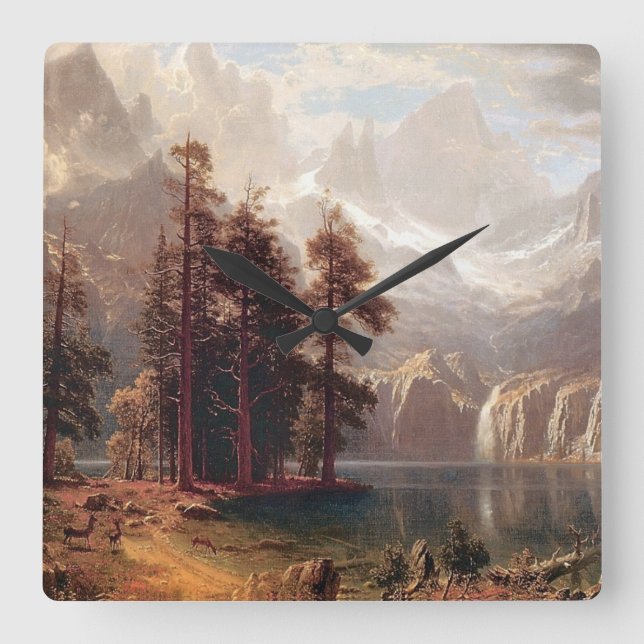 Reloj Cuadrado Sierra Nevada de Albert Bierstadt, 1871 (Anverso)