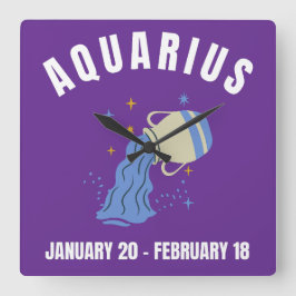 Reloj Cuadrado Signo de estrella de Aquarius