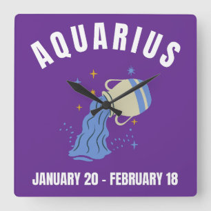 Reloj Cuadrado Signo de estrella de Aquarius