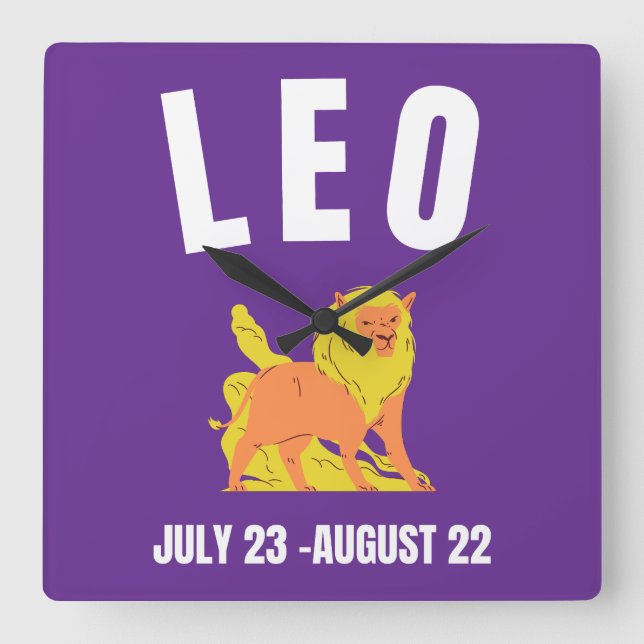 Reloj Cuadrado Signo de estrella de Leo (Anverso)