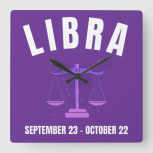 Reloj Cuadrado Signo de estrella de Libra